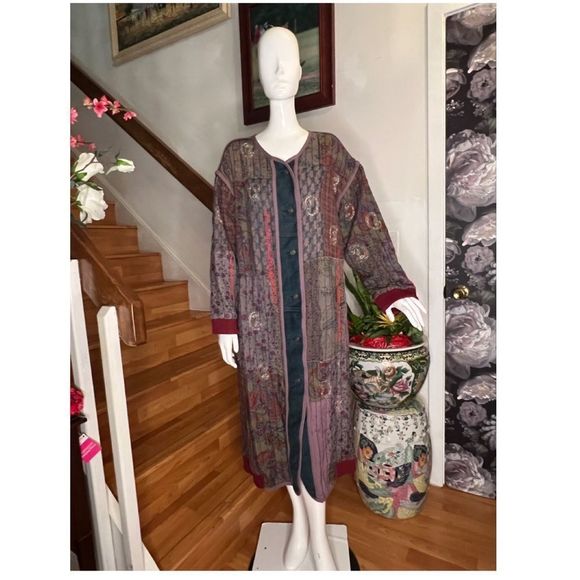 Free People Multicolor Long Coat - Picture 4 of 6